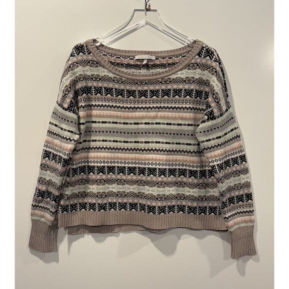 Victoria's Secret Sweater Knit Fair Isle Striped Thick Cotton Womens Medium - Picture 1 of 5